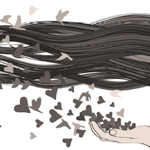 Woman holding hearts